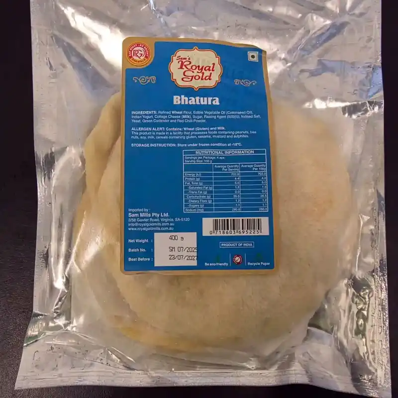 R G Frozen Snacks Bhatura 4 Pc<br/>400 g