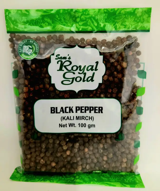 R G Spices Black Pepper Whole<br/>200 g and 100 g