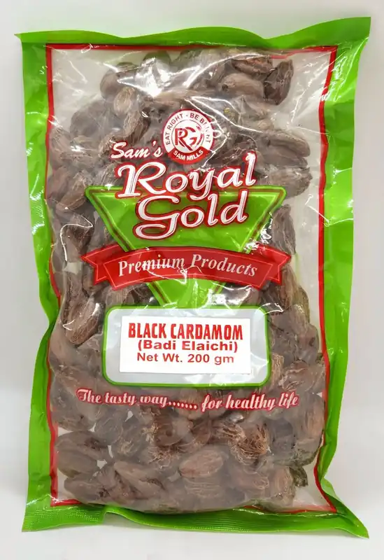 R G Spices Cardamom Black Whole<br/>200 g and 100 g