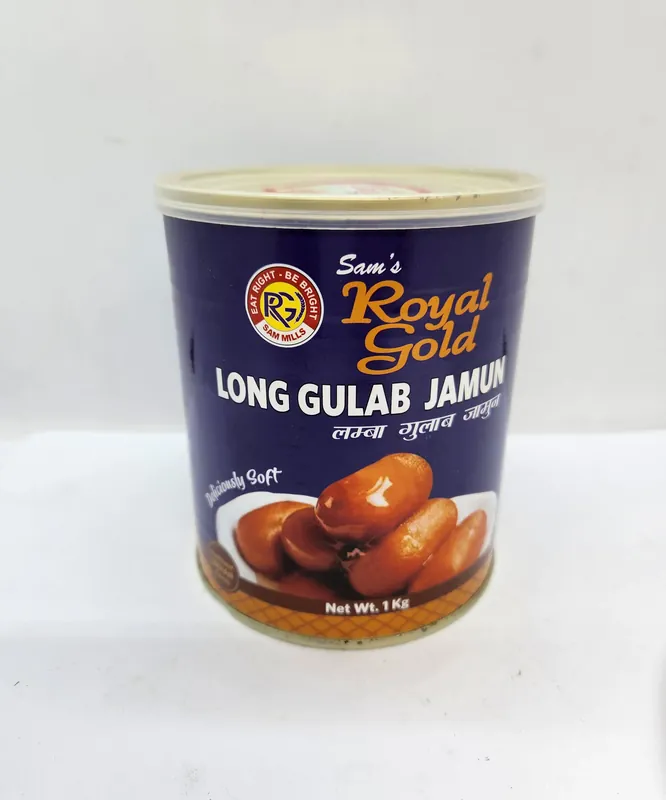 R G Groc Tin Sweets Gulab Jamun Long<br/>1 Kg